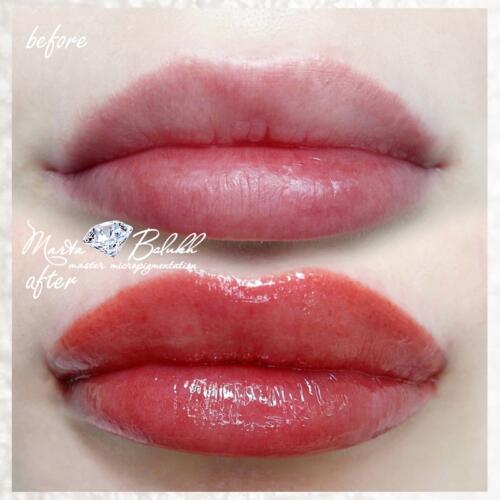 безконтурний перманентний макіяж губ (татуаж). акварельна техніка baby lips. губки з філером.
